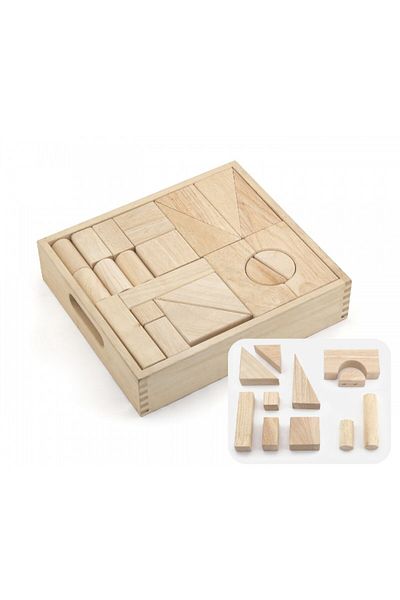 Viga Set of architectural building blocks, natural - 48 pieces, Viga