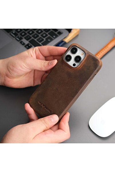 Pinedale iPhone 14 Pro Max Kılıf - MagSafe Şarj Uyumlu iPhone 14 Pro Max Deri Kılıf - El Yapımı