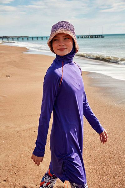 Marina Swimwear Lycra Purple Full Covered Hijab Swimsuit M2494