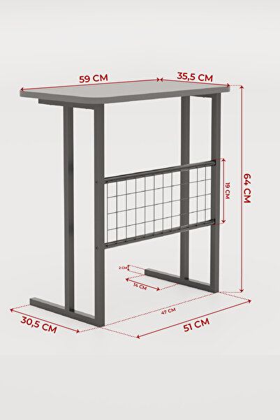 interGO Metal Ayaklı Laptop Sehpası Koltuk Sehpası Kahvaltı Masası Çalışma Sehpası - Atlantik Çam Desenli