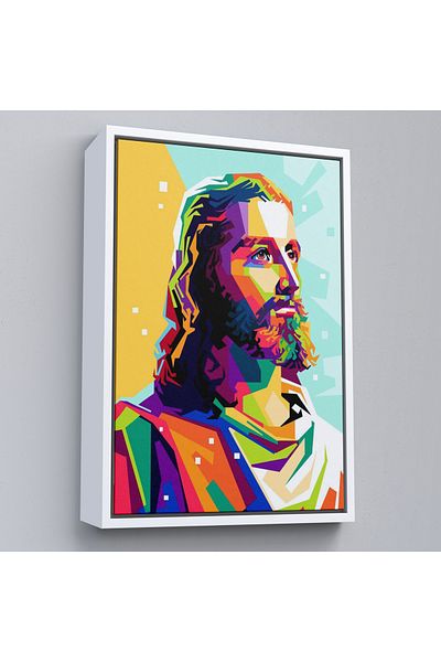 Harita Sepeti Pictură murală colorată Isus Hristos cu cadru alb, Isus Hristos