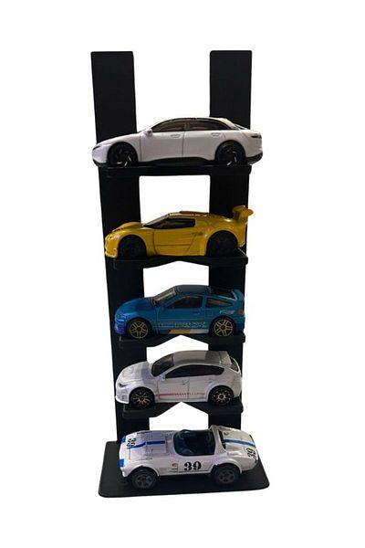 OddieArtStore 1:64 Scale Vehicles Display Stand (for 5 Cars) - Black - Cars Not Included!