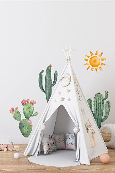 esatoys Set de autocolante pentru camera copiilor cu tematică cactus