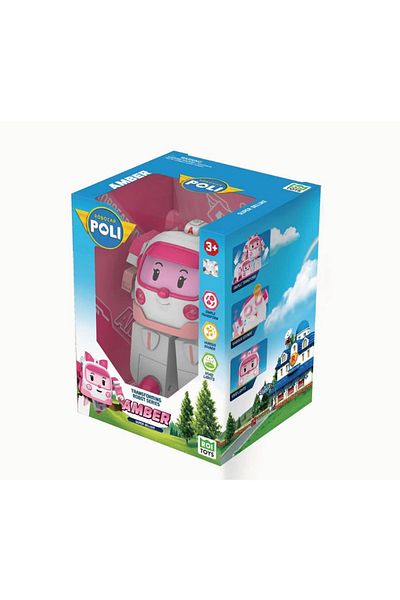 TOYFEST روبوكار بولي المضيء، روبوت كبير الحجم، كهرماني