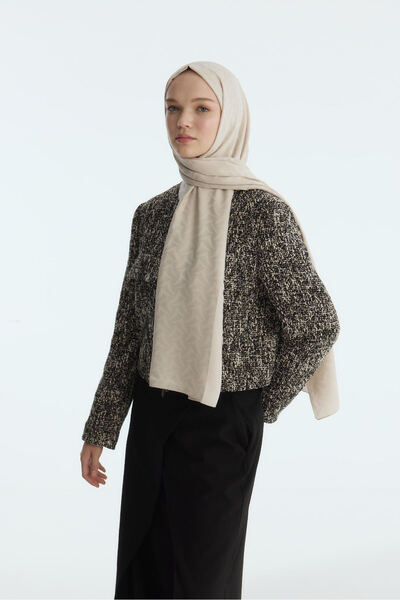 MODA Μεταξένιο σάλι με σχέδιο ζακάρ Nora - Mulberry