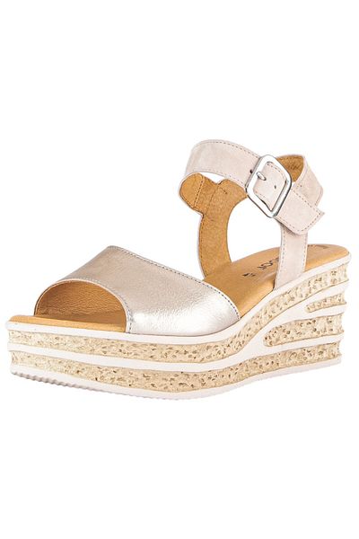 GABOR Damen Sandalen 64.651 Goldfarben 62 Puder Leder