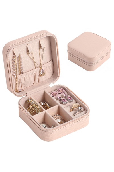 Boldy Travel Jewelry Box - Jewelry Organizer Box - Mini Jewelry Box - Pink Ac...