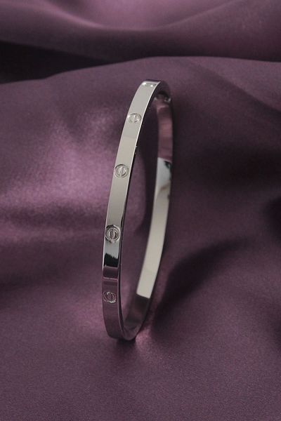 Clariss 316L Steel Silver Color Women's Handcuffs Bracelet
