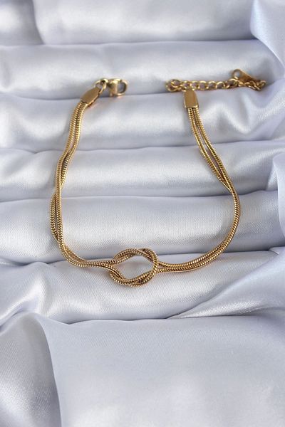 Clariss 316L الصلب لون الذهب عقدة نموذج سوار المرأة