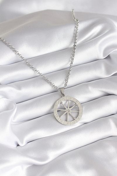 Clariss 316L Steel Silver Color Zircon Stone Dream Catcher Model Horoscopes Processing Detail Women's Necklace