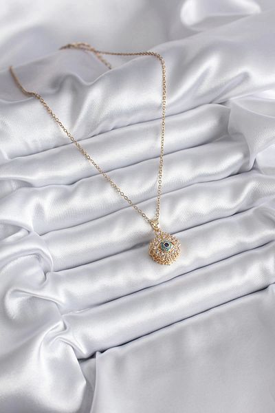 Clariss 316L Steel Gold Color Zircon Stone Eye Model Women's Necklace