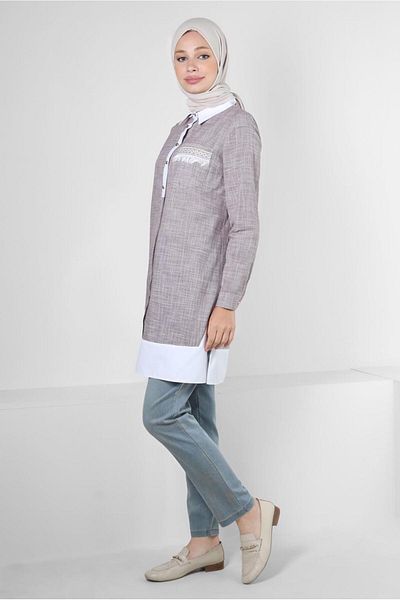 Alvina BUTTONED TUNIC WITH EMBROIDERY DETAIL 43915