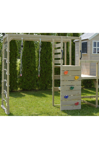 Wendi Toys Σπιτάκι κήπου Grey Lodge με τσουλήθρα, κούνια, αθλητική μονάδα, We...