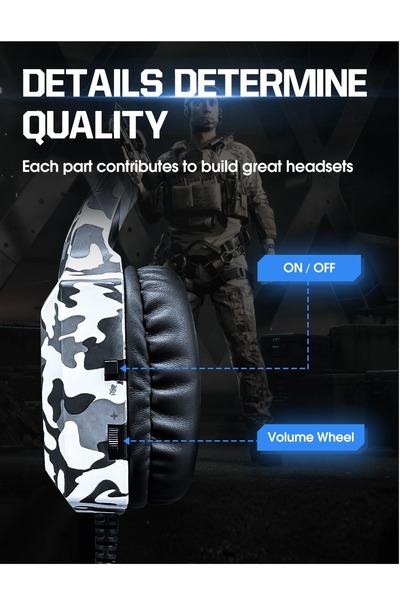 Onikuma سماعة ألعاب K8 مع ميكروفون، سماعات ألعاب مع أضواء LED