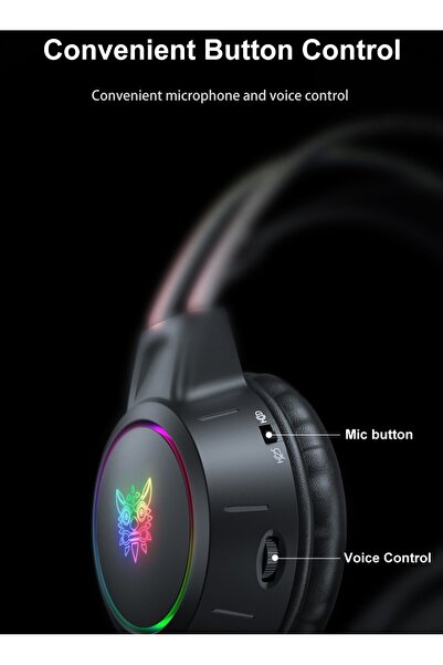 Onikuma سماعة الألعاب السلكية X15Pro RGB مع ميكروفون وصوت محيطي