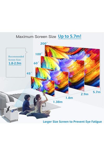 COOYA Video Projector, with Built-in Speakers, Portable Movie Display Projector for Office Mobile Phone
