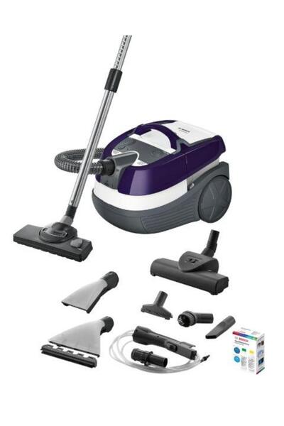 Bosch Vacuum cleaner with washing Bosch AquaWash&Clean BWD41740, 1700 W, 5 l (White/Purple)