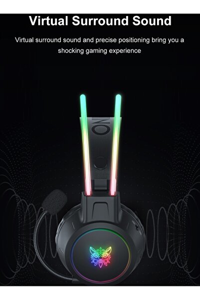 Onikuma سماعة الألعاب السلكية X15Pro RGB مع ميكروفون وصوت محيطي