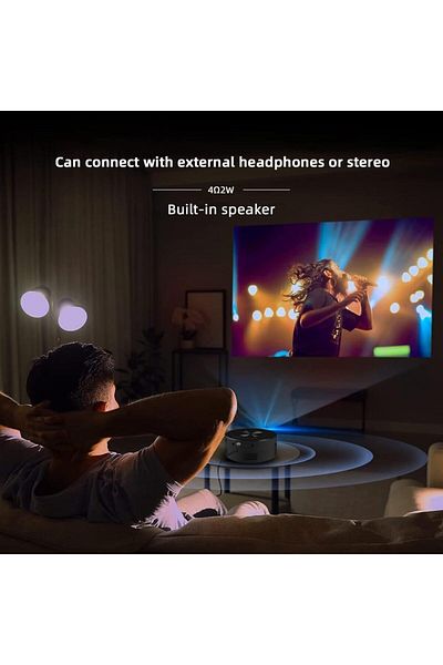 COOYA Mini Projector, Portable Movie Projector 1080P Support, 9500L Outdoor Projector (Black)