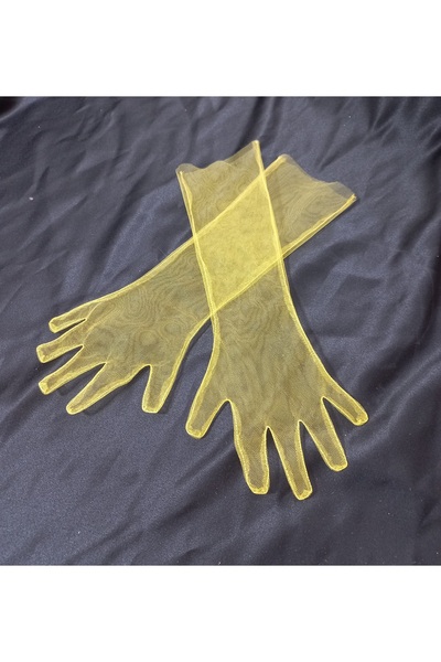 es moda shop Baby Bella Female Child Long Gauze Gloves Yellow