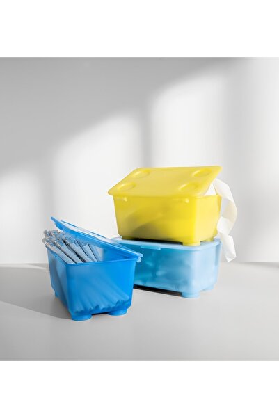 IKEA IKEA Children's Pen & Paint Box, Glis 3-Piece Blue - Yellow Storage Container