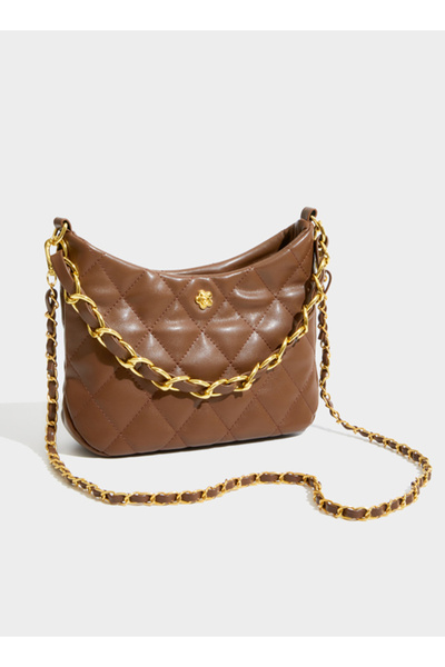 ETG حقائب كتف نسائية كبيرة الحجم من الجلد الصناعي الناعم بتصميم معيني من كوميوت