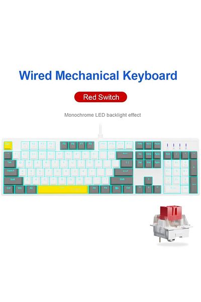 e-yooso Z-14 Mechanical Gaming Wired Keyboard,104 Key Red Switch Full-Size Computer Keyboards