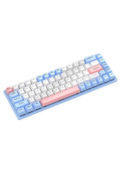 FlashHawk 65% Wired RGB Gaming Keyboard, 68 Keys Blue Switch Hot-Swappable Compact Mechanical Keyboard