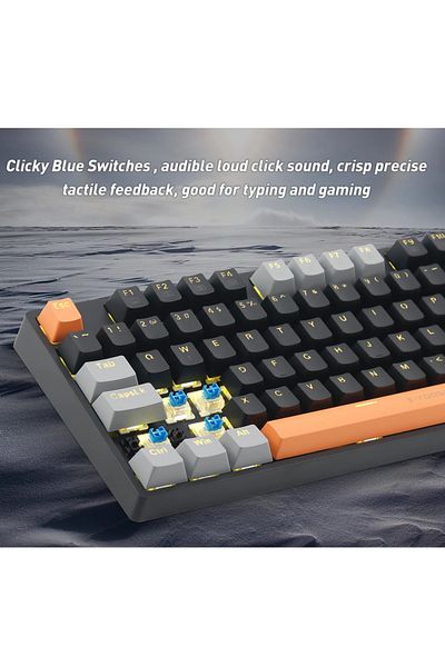 e-yooso Z-14 Mechanical Gaming Wired Keyboard,104 Key Blue Switch Full-Size Computer Keyboards