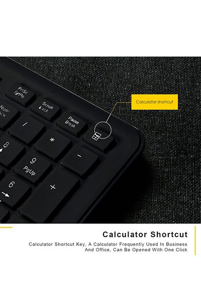 IFound 2.4G Wireless Keyboard and Mouse,USB Compact Full Size Keyboard Mouse Combo