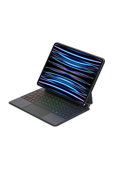 FlashHawk Arabic English Wireless Magic Keyboard for iPad Pro 11-inch, iPad Air 4/5 10.9-inch Black