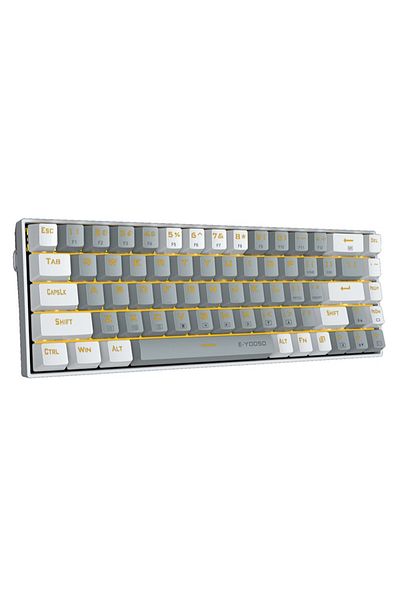 e-yooso Z-686 65% Gaming Keyboard,Hot Swappable Red Switch, 68 Keys Mini Wired Mechanical Keyboard