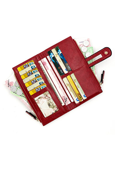 ETG Classic Stone Texture PU Leather Ladies Clutch for Women Long Wallet Large Capacity Zipper