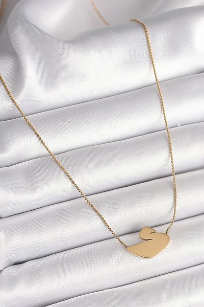 Clariss 316L Steel Gold Color Chain Swan Model Women's Necklace