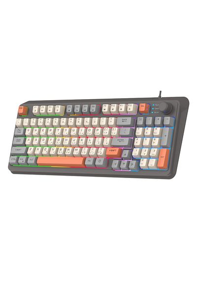 XUNFOX Arabic & English Wired Gaming Keyboard and Mouse Set,Mechanical Feel Office Keyboard
