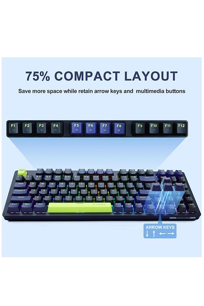 e-yooso Z-94 Mechanical Gaming Keyboard,Red Switch RGB Backlit 94 Keys Gaming Keyboard