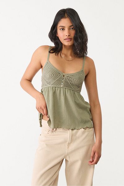 Stradivarius Ruffled crochet top