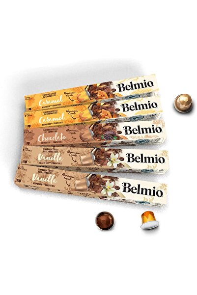 Belmio مجموعة متنوعة من كبسولات قهوة الإسبريسو بنكهات الفانيليا والشوكولاتة و...
