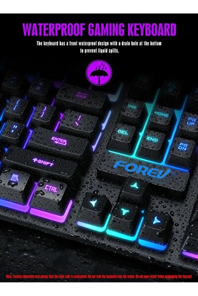 Forev RGB Gaming Keyboard Mouse Set, Mechanical Keyboard Feel Keyboard,104 Keys