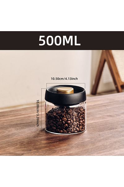 Choice 500ML Vacuum Sealed Jar Coffee Bean Storage Bottle Kitchen Food Grain Tea Glass Jar Fresh Storage Ja