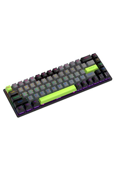 FlashHawk 65% Wired RGB Gaming Keyboard, 68 Keys Blue Switch Hot-Swappable Compact Mechanical Keyboard