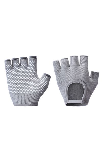 Choice Gray Women Anti-slip Yoga Gloves Cotton Fitness Half Finger Gloves Breathable Outdoor Cycling Bicycl