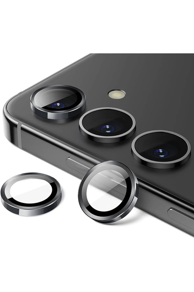 MustCase Samsung Galaxy A34 / A54 Uyumlu Parlak Siyah Kamera Lens Koruyucu Cam