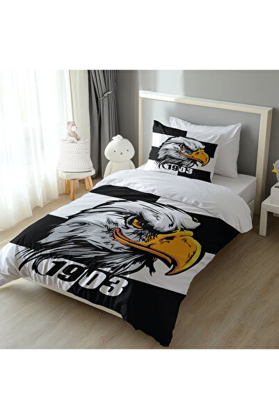 Şen Dekorasyon Siyah Beyaz Kartal Çocuk Nevresim Takımı