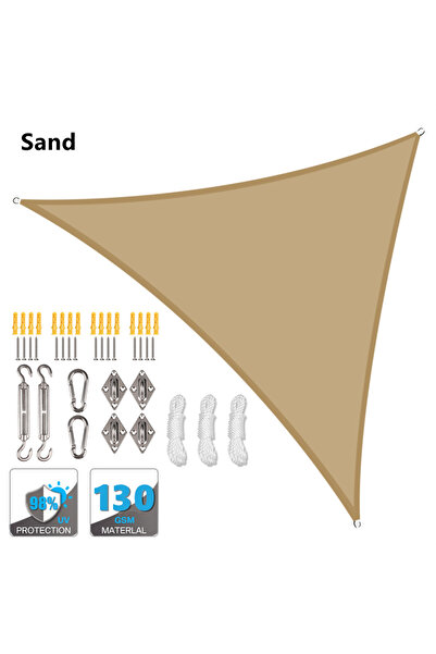 Choice مظلة مثلثة واقية من الشمس مقاومة للماء مقاس 500×500×500 سم مع 24 قطعة
