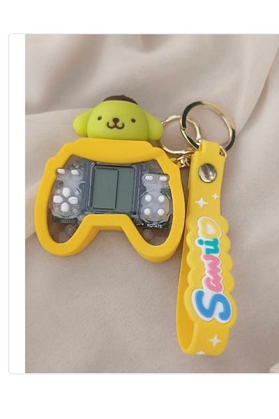 Happystore Breloc din silicon Sanrio Pompompurin Mini Game Tetris Oyun Consolă Breloc