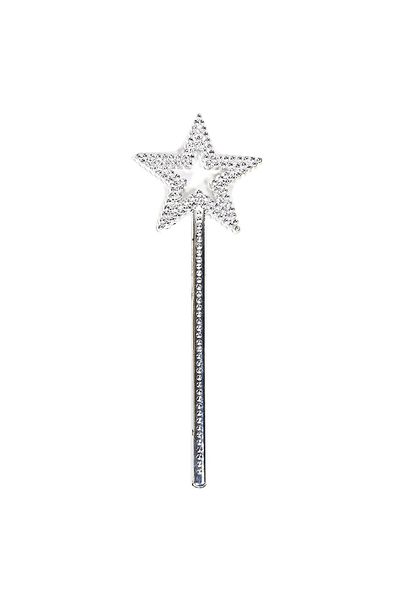 emosavm Star Model Metalized Silver Princess Wand - Fairy and Angel Wand