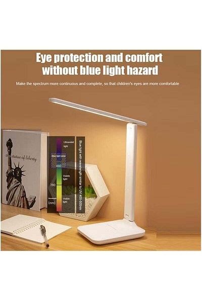 COOYA LED Desk Lamp, Rechargeable, Eye Protection, Touch Control with USB Charging Port, For Kids, Home