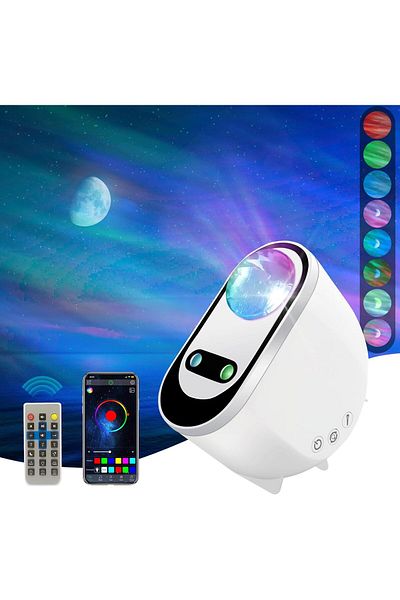 COOYA Galaxy Projector, 3 in 1 LED Northern Lights, 6 White Noise, with Bluetooth Speaker for Room Decor