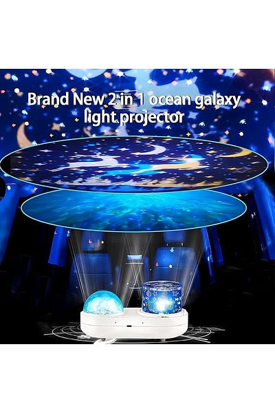 COOYA Ocean Lamp Projector for Kids, with 360° Rotation, 6 Modes & USB Charging